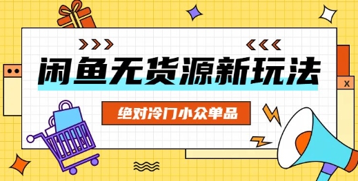 闲鱼无货源冷门单品项目，绝对冷门小众单品-轻创终点站